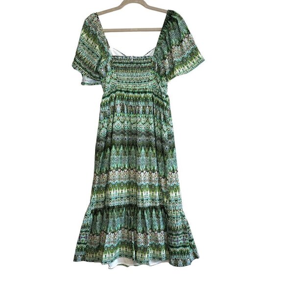 NEW NSR Delphine Tiered Green Dress Size S - Picture 5 of 6